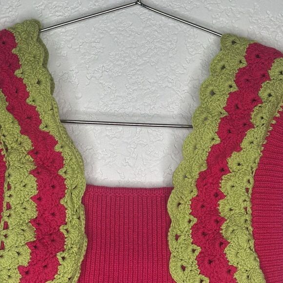 NWT Majorelle Jeneli Crochet Crop Top in Hot Pink & Lime Revolve XS - Picture 4 of 13